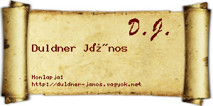 Duldner János névjegykártya